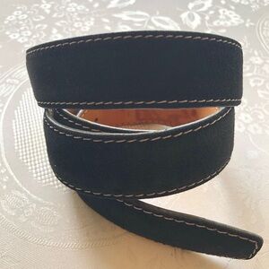 Roger Ximenez Black Genuine Suede Leather Belt Men’s Size 38-40 Solid Brass